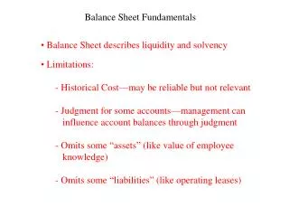 Balance Sheet Fundamentals