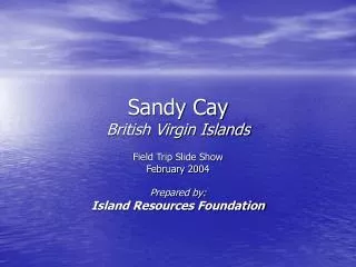 Sandy Cay British Virgin Islands