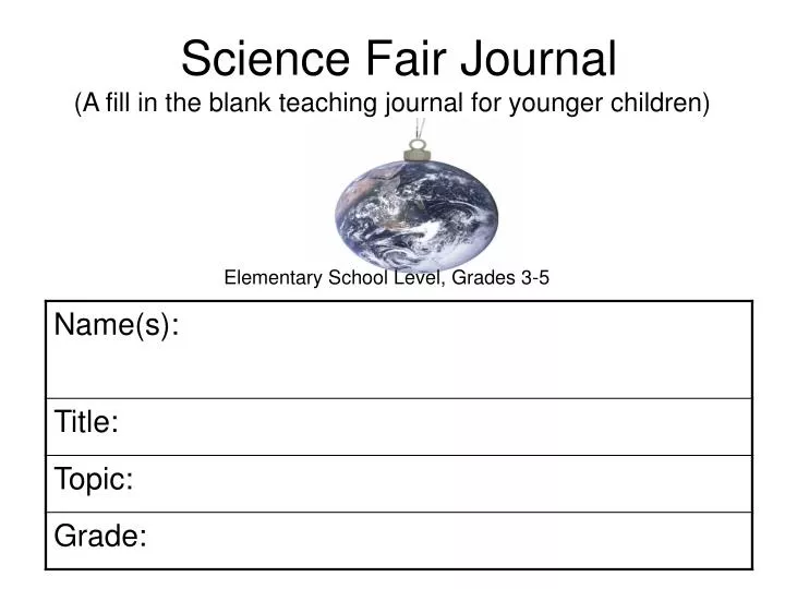 science fair journal a fill in the blank teaching journal for younger children