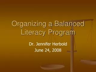 Organizing a Balanced Literacy Program