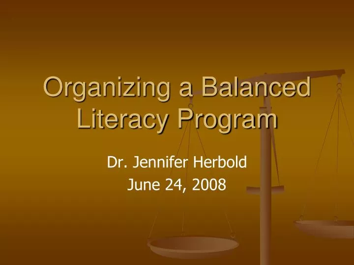 organizing a balanced literacy program
