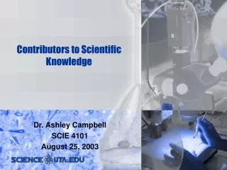 Contributors to Scientific Knowledge