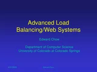 Advanced Load Balancing/Web Systems