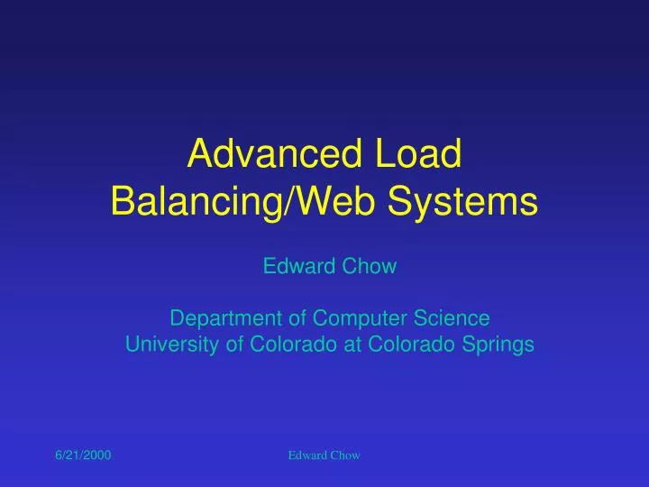 advanced load balancing web systems