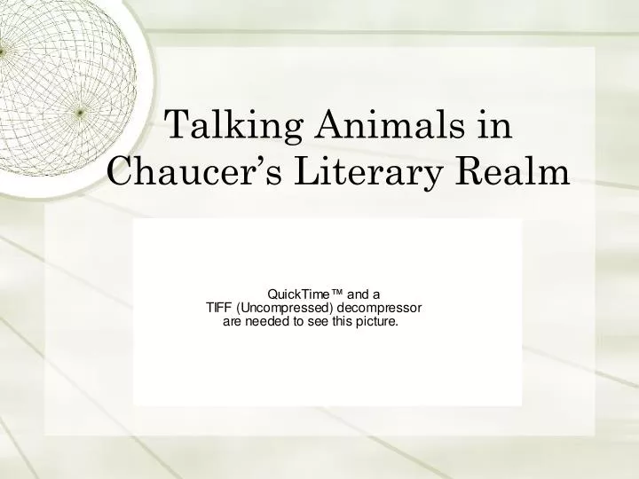 talking animals in chaucer s literary realm