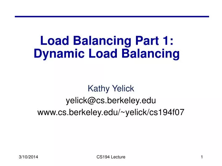 load balancing part 1 dynamic load balancing