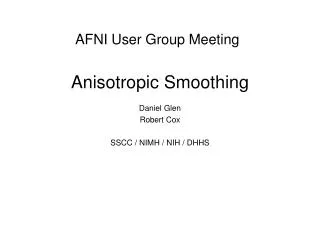 AFNI User Group Meeting
