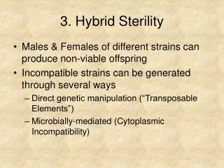 3. Hybrid Sterility