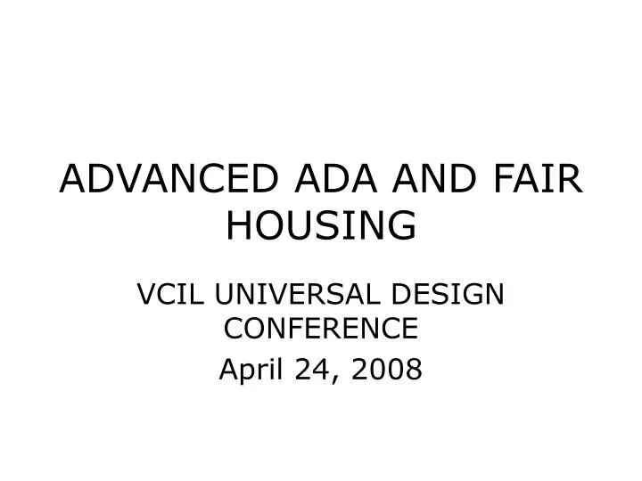 advanced ada and fair housing