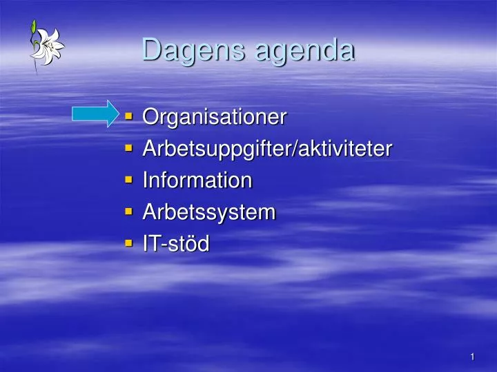 dagens agenda