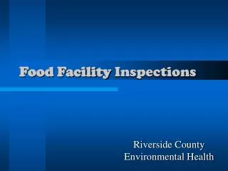 Food Facility Inspections