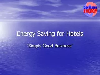 Energy Saving for Hotels