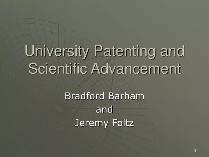 university patenting and scientific advancement