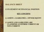 BALANCE SHEET - slide 1