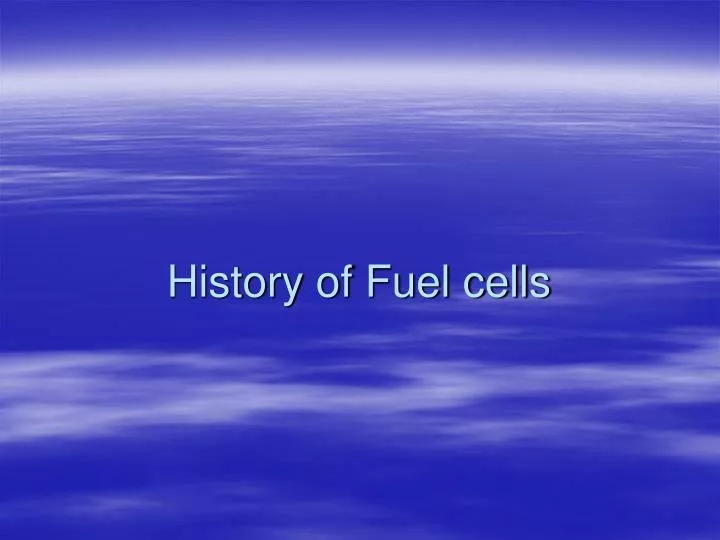 history of fuel cells