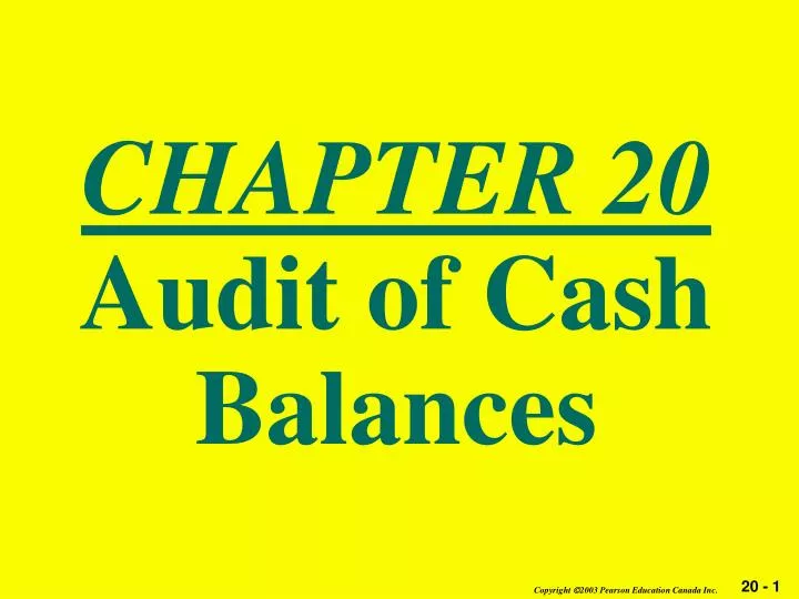 chapter 20 audit of cash balances