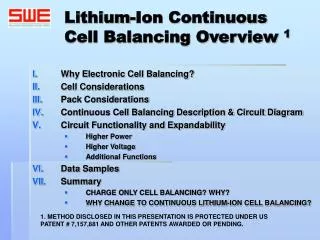 Lithium-Ion Continuous Cell Balancing Overview 1