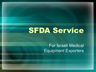 SFDA Service