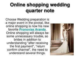 Online shopping wedding quarter note