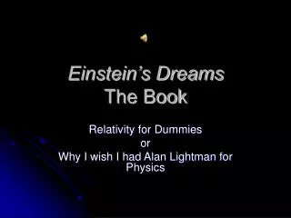 Einstein’s Dreams The Book