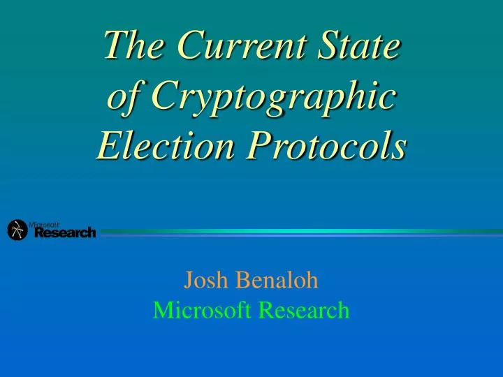 the current state of cryptographic election protocols