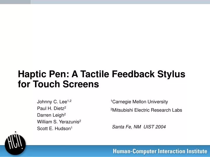 haptic pen a tactile feedback stylus for touch screens