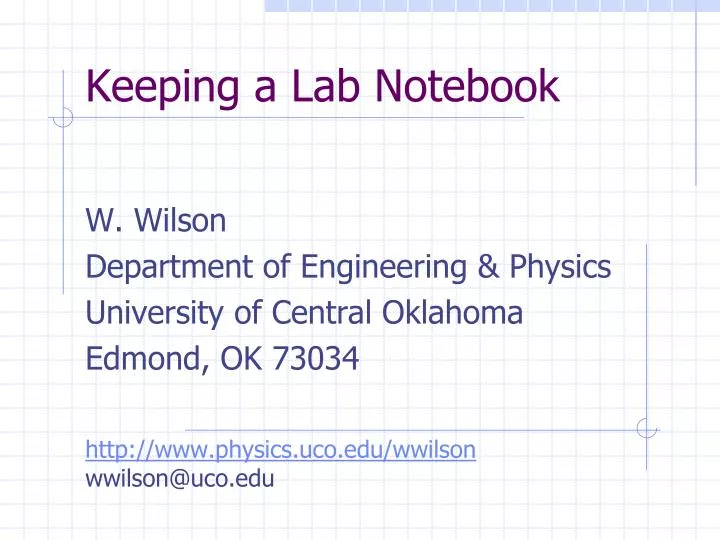 keeping a lab notebook