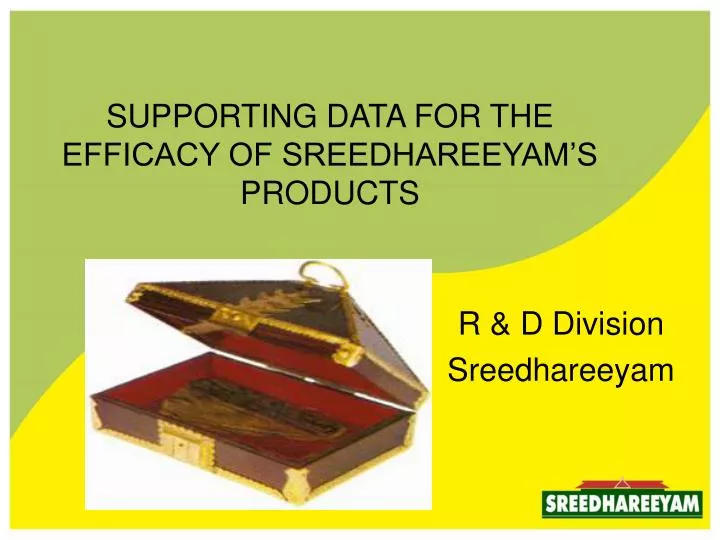 supporting data for the efficacy of sreedhareeyam s products