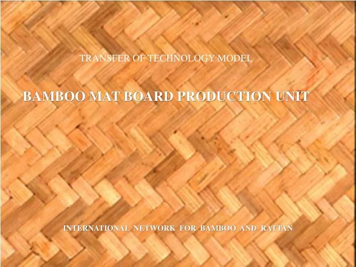 transfer of technology model bamboo mat board production unit