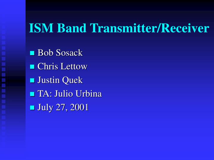 ism band transmitter receiver