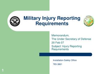 Military Injury Reporting Requirements