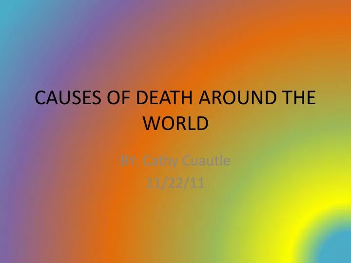 causes of death around the world