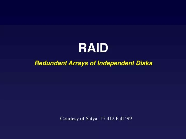 raid redundant arrays of independent disks
