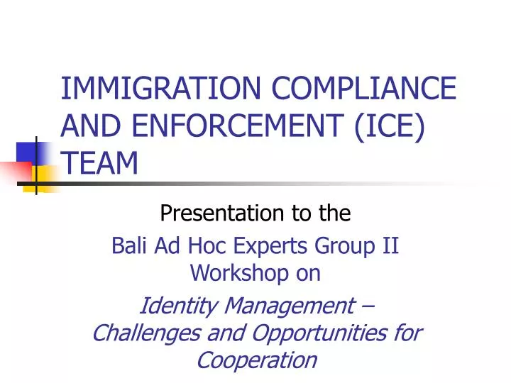 immigration compliance and enforcement ice team