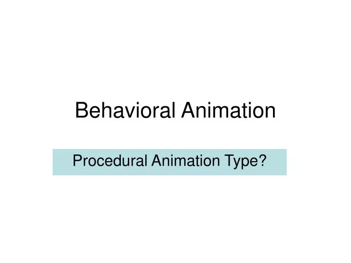 behavioral animation