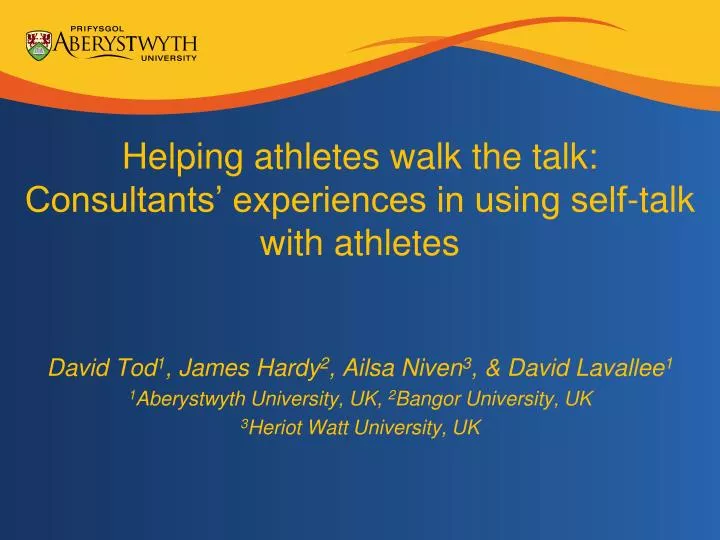 helping athletes walk the talk consultants experiences in using self talk with athletes