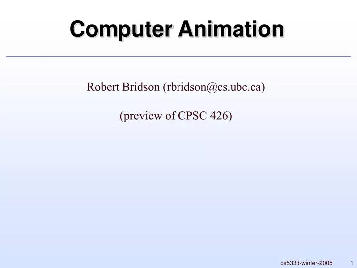 computer animation