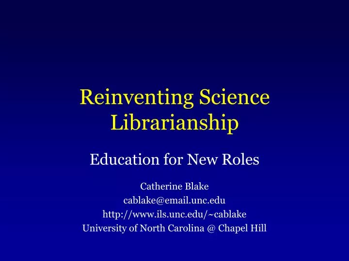 reinventing science librarianship
