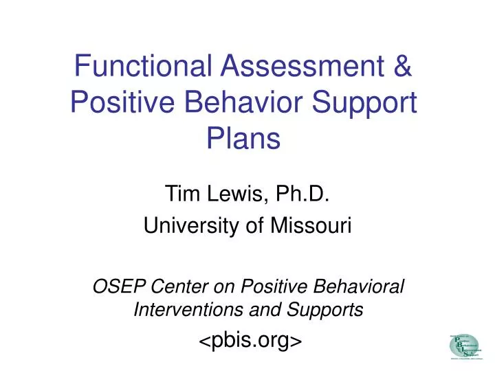 functional assessment positive behavior support plans