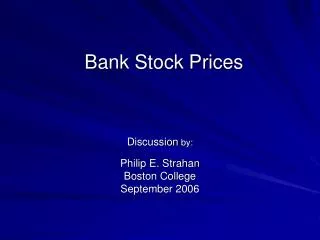 Bank Stock Prices