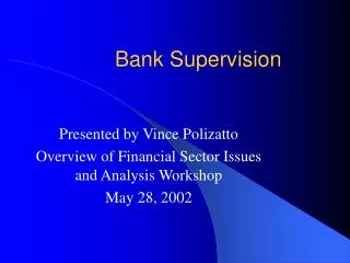 Bank Supervision