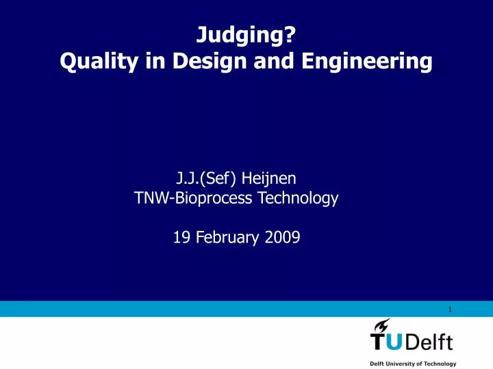 judging quality in design and engineering