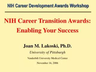 NIH Career Development Awards Workshop