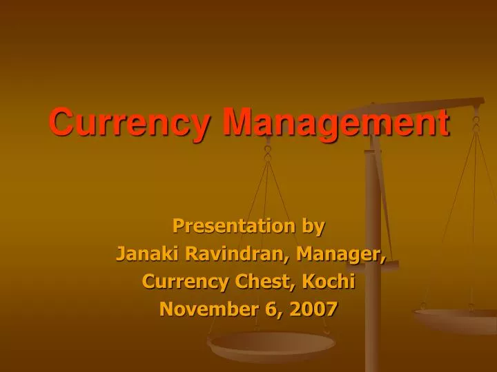 currency management