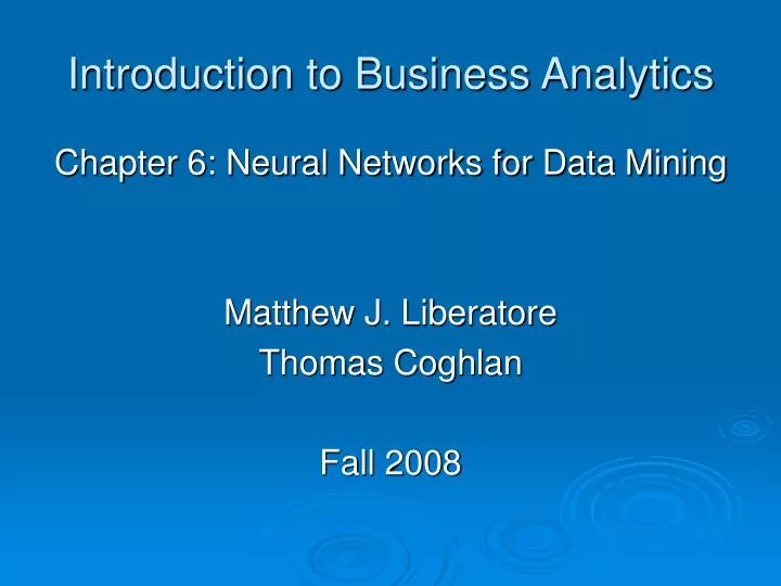 introduction to business analytics