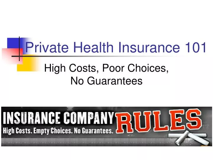 private health insurance 101