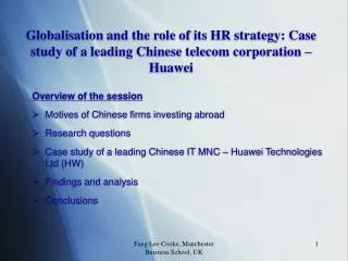 Globalisation and the role of its HR strategy: Case study of a leading Chinese telecom corporation – Huawei
