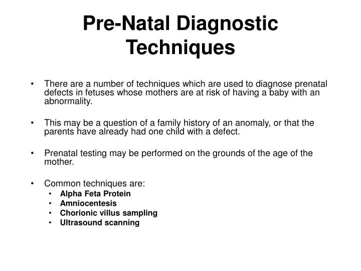 pre natal diagnostic techniques