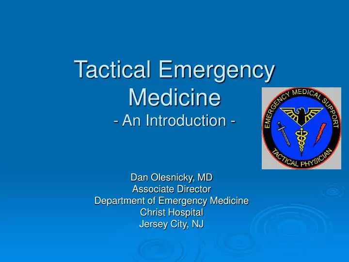 tactical emergency medicine an introduction