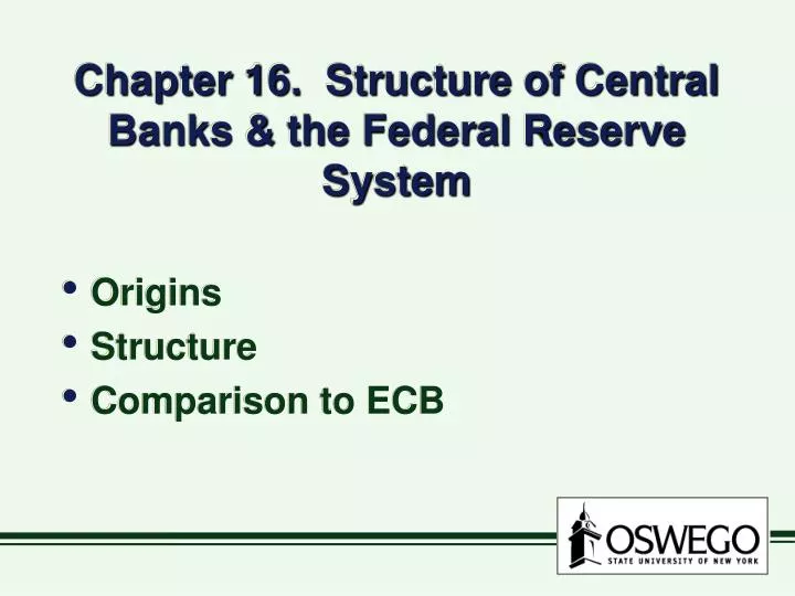 chapter 16 structure of central banks the federal reserve system
